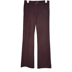 Betabrand Brown Faux Suede Fall Bootcut Stretch Waist Pants Size Medium